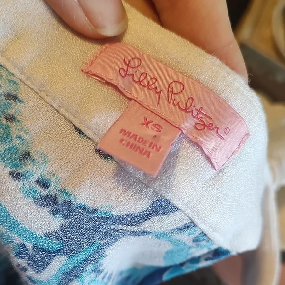 Lilly Pulitzer Beach Dress Blue and White XS - Picture 8 of 8